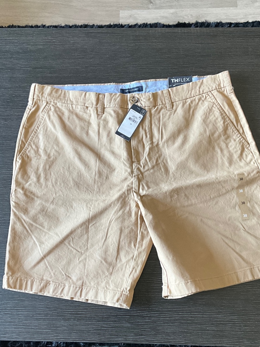 Tommy Hilfiger Men’s Tan Flat Front Chino Shorts